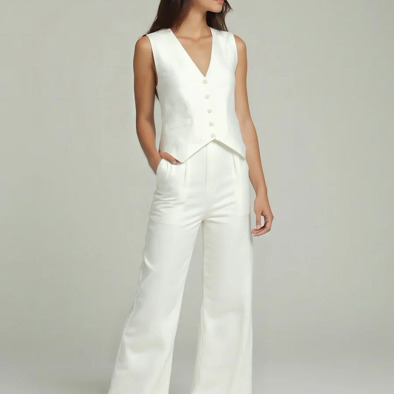 Vanilla Co-Linen Vest Coat & Trousers