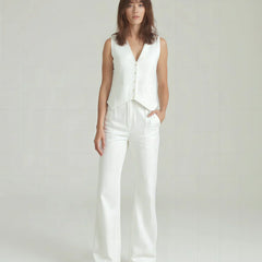 Vanilla Co-Linen Vest Coat & Trousers