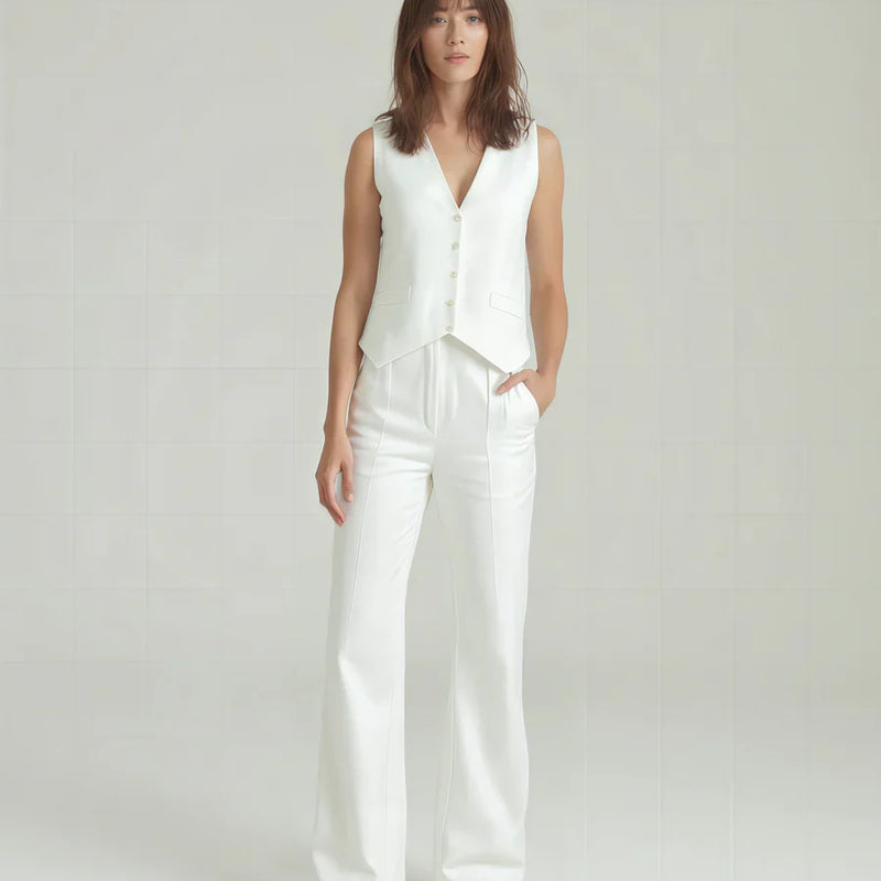 Vanilla Co-Linen Vest Coat & Trousers