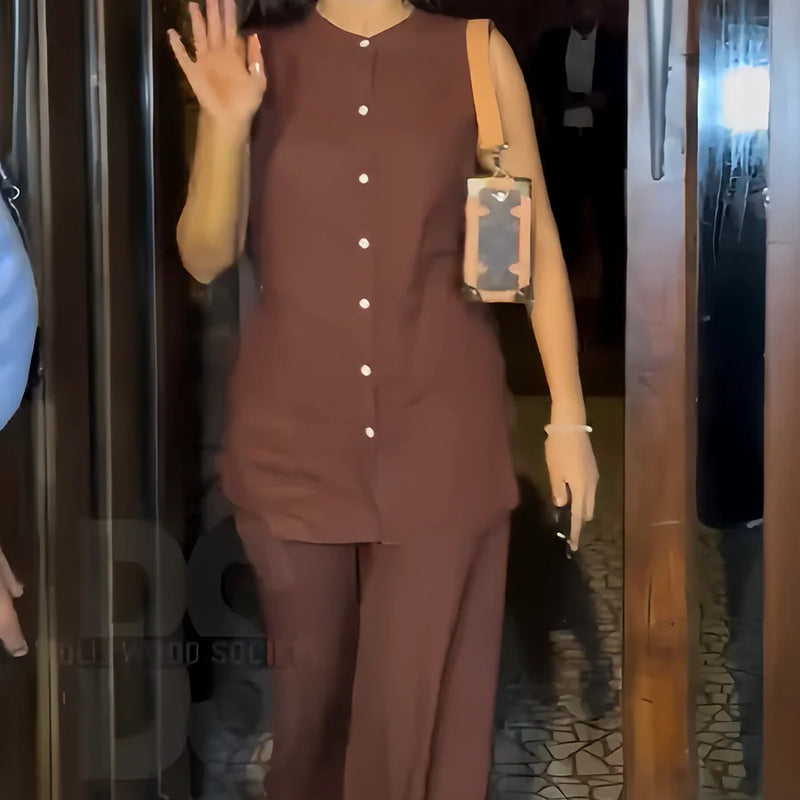 Bhumi Pednekar Muse Brown Coord Set