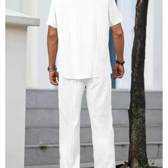 Men’s White Pleated Co-Ord Set