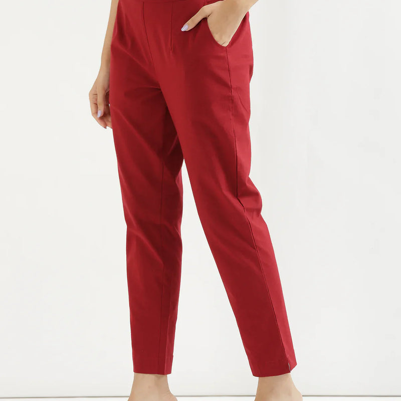 Maroon Cotton Pant
