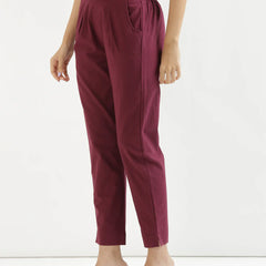 Wine Cotton Pant