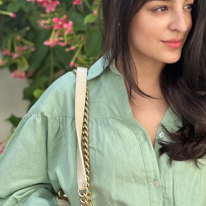 Priyanka Chopra Styled Pista Green Coord Set
