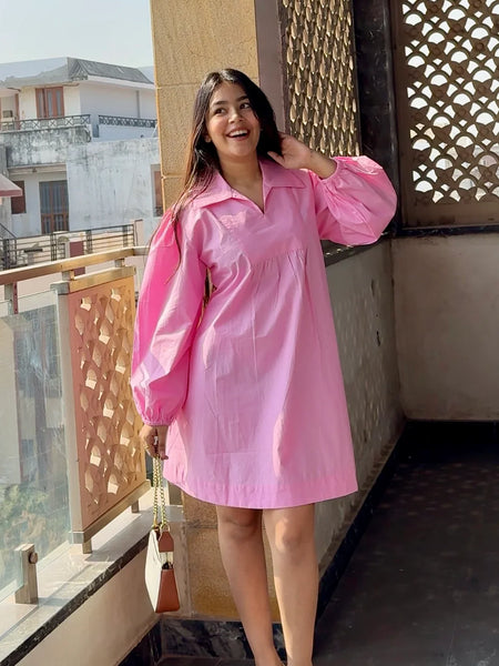 Baby Pink Poplin Dress