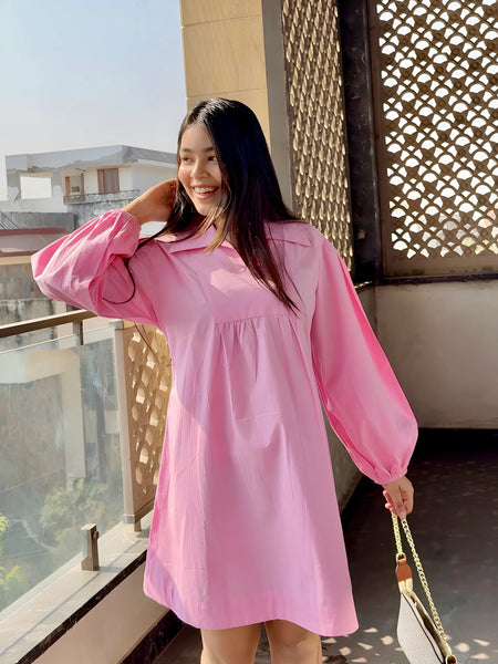Baby Pink Poplin Dress