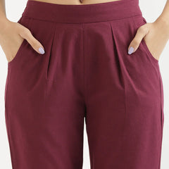 Wine Cotton Pant