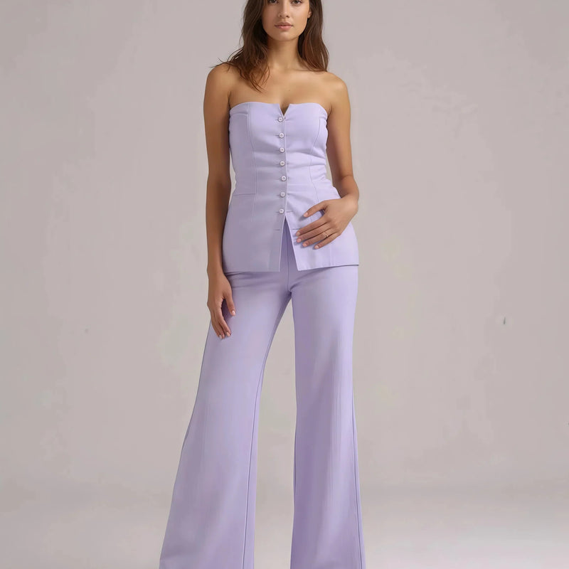 Rakul Preet Muse Lavender Strapeless Co-Linen Set