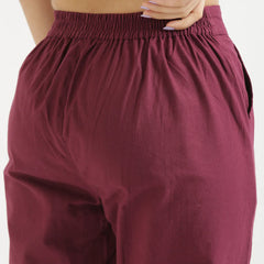 Wine Cotton Pant