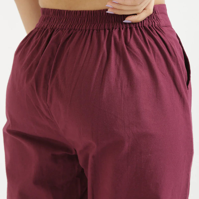 Wine Cotton Pant