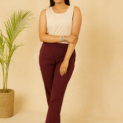 Wine Cotton Pant