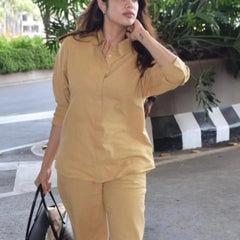 Jahnvi Kapoor Muse Caramel Coord Set