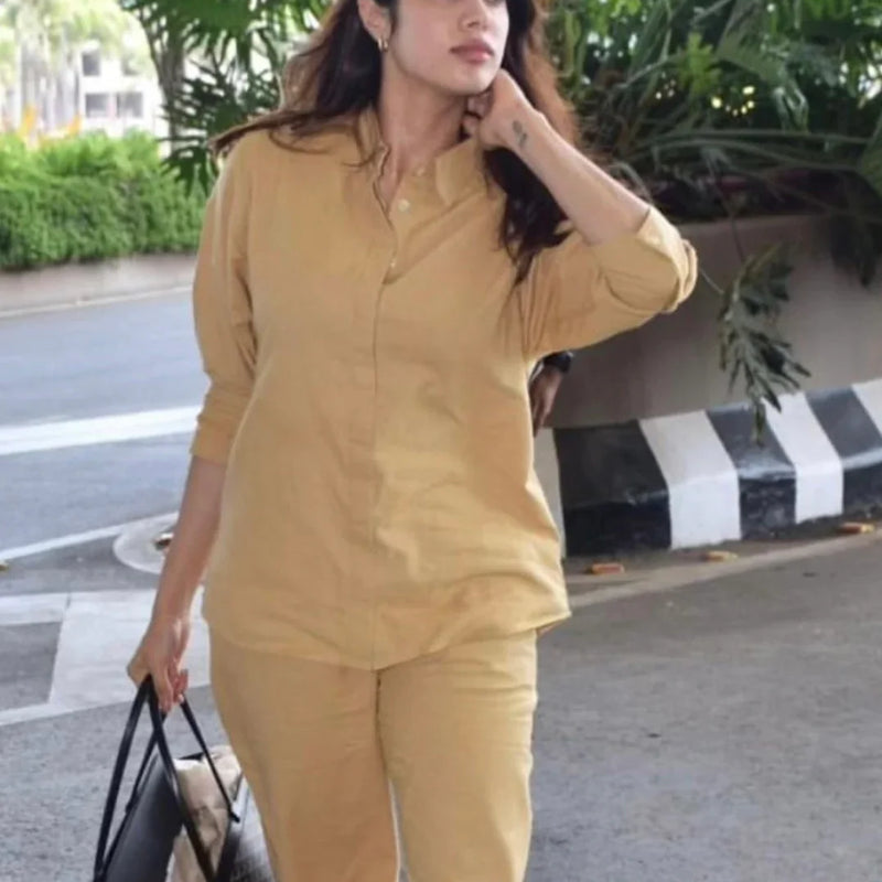 Jahnvi Kapoor Muse Caramel Coord Set