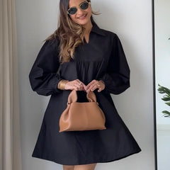 Timeless Black Poplin Dress