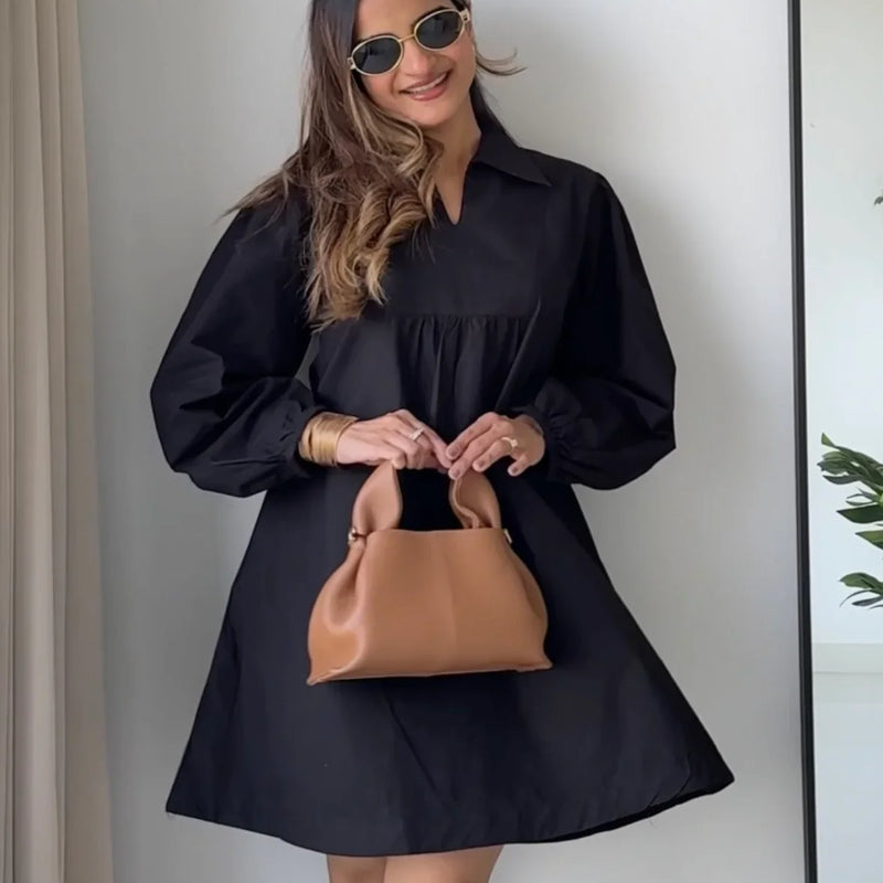 Timeless Black Poplin Dress