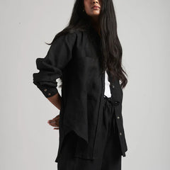 Neha Dhupia Muse Black Linen Coord Set  25