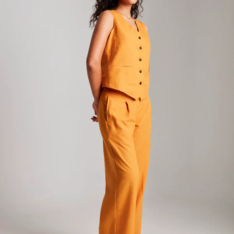 Mango Co-Linen Vest Coat & Trousers