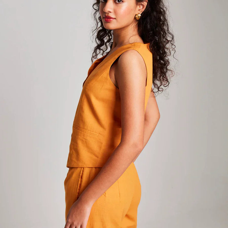 Mango Co-Linen Vest Coat & Trousers