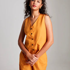 Mango Co-Linen Vest Coat & Trousers