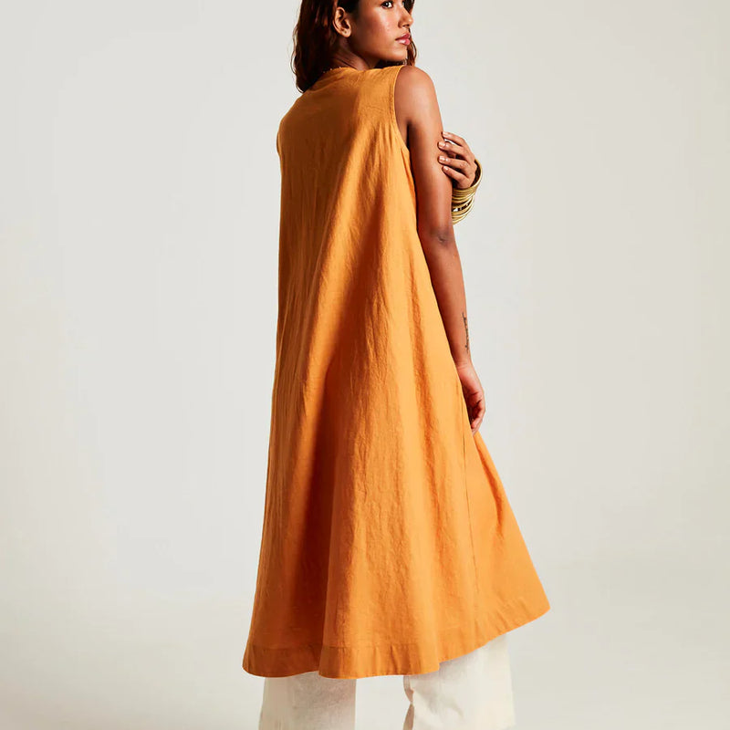Mango Co-Linen Sleeveless Flared Kurta