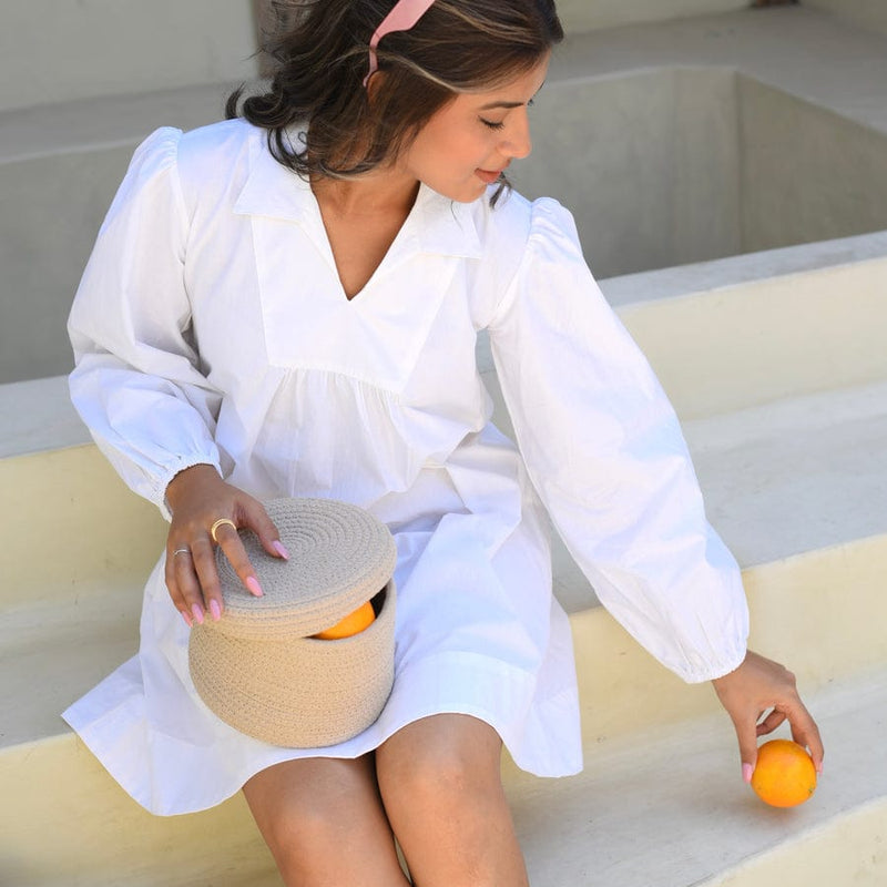 Vanilla White Poplin Dress