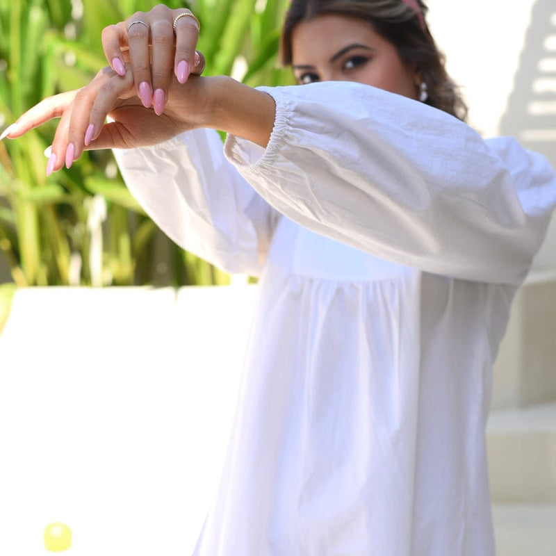 Vanilla White Poplin Dress