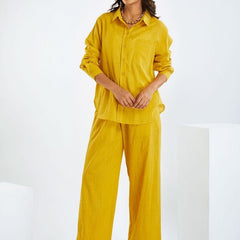 Yellow Cotton Slub Co-ord Set