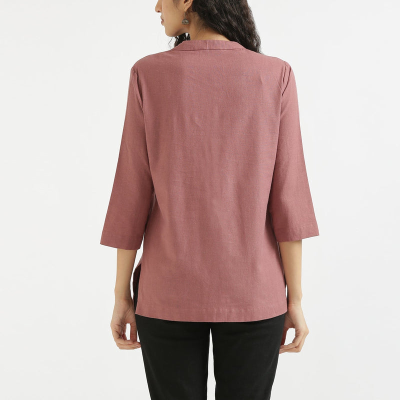 Rose Taupe Linen Kurta