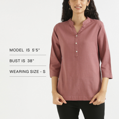Rose Taupe Linen Kurta
