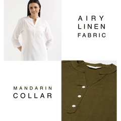 Salmon Pink Linen Kurta
