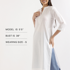 Breezy White Linen Kurta