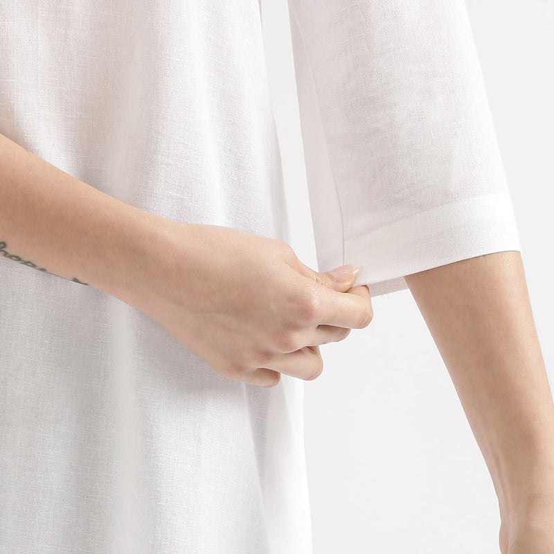 Breezy White Linen Kurta