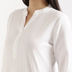 Breezy White Linen Kurta