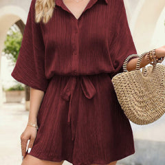 Chic Lace-Up Romper