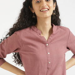Rose Taupe Linen Kurta