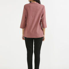 Rose Taupe Linen Kurta