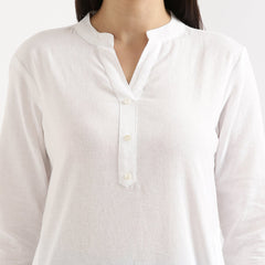 Breezy White Linen Kurta