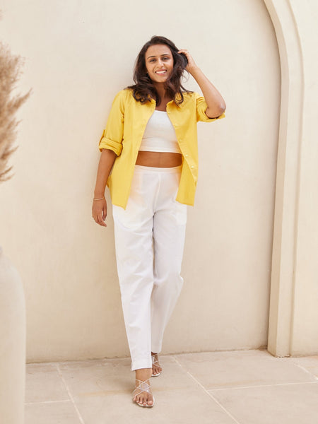 Comfy White Cotton Pants