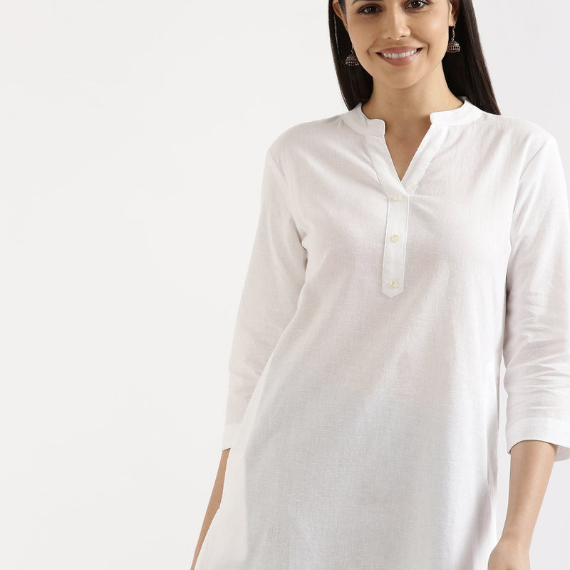 Breezy White Linen Kurta