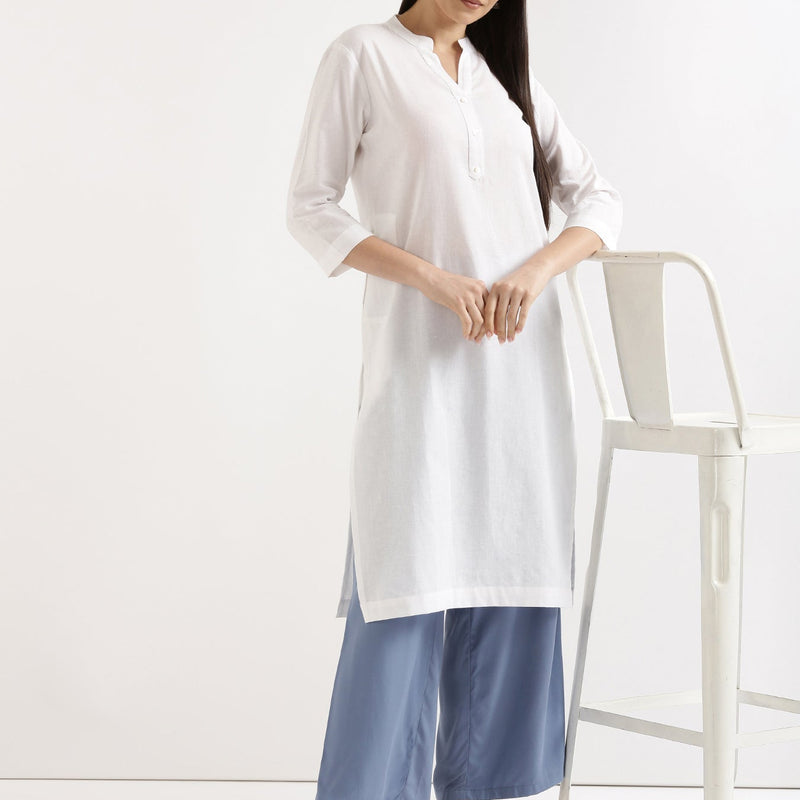 Breezy White Linen Kurta