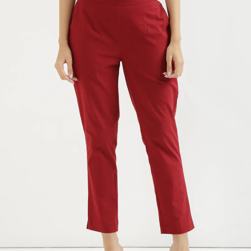 Maroon Cotton Pant