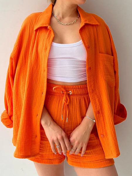 Sunset Haze – Two-Piece Cotton Ensemble