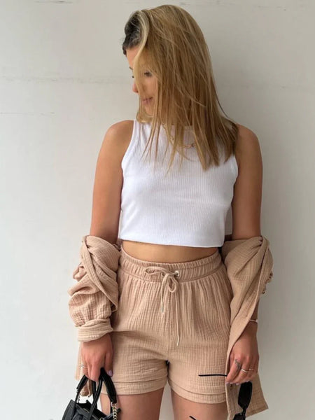 Beige Ease – Cotton Co-ord Set for Women