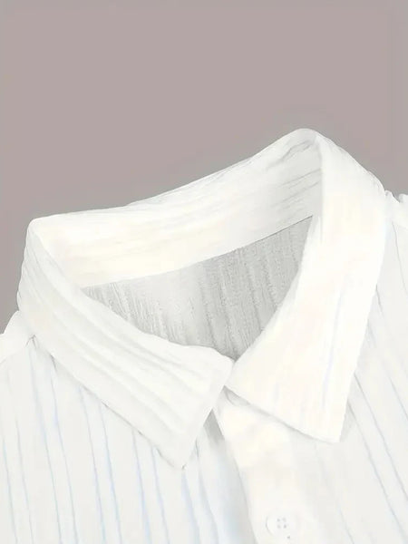 Men’s White Pleated Co-Ord Set
