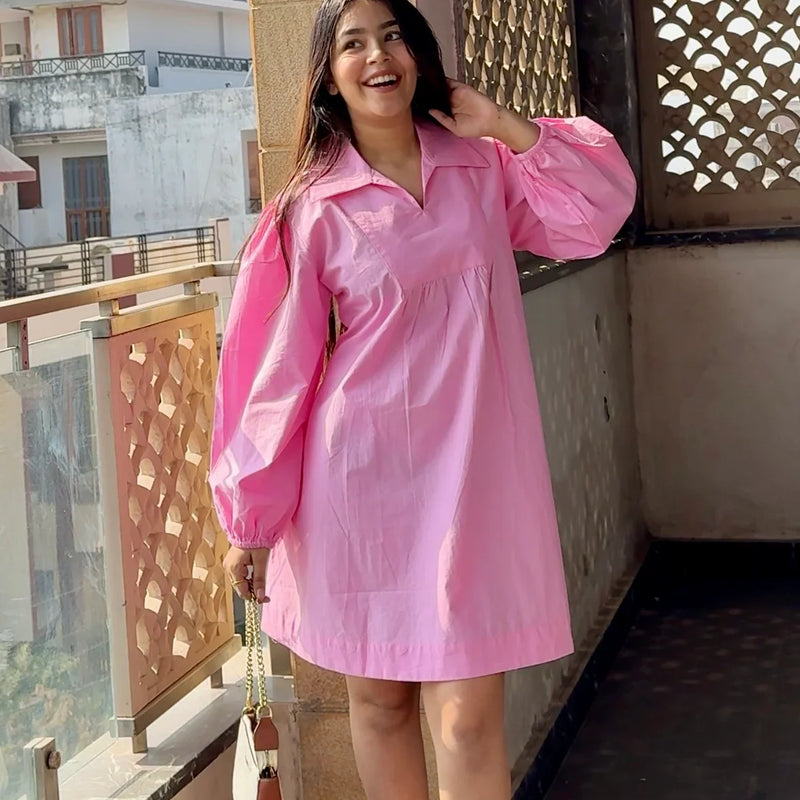 Baby Pink Poplin Dress