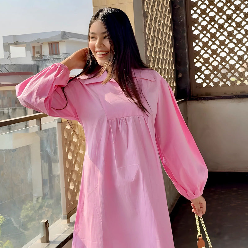 Baby Pink Poplin Dress