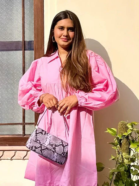 Baby Pink Poplin Dress