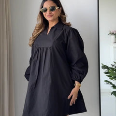 Timeless Black Poplin Dress