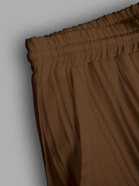 Men’s Chocolate Brown Pleated Co-Ord Set