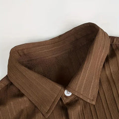 Men's Brown Relax Fit Top Bottom Set